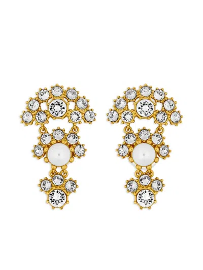 Oscar De La Renta Faceted Crystal Arch Drop Earrings In Gold