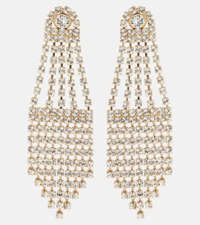 Oscar De La Renta Crystal-embellished Drop Earrings In Gold