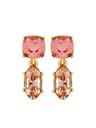 OSCAR DE LA RENTA CRYSTAL-EMBELLISHED DROP EARRINGS
