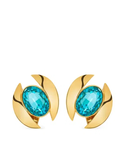 Oscar De La Renta Crystal-embellished Earrings In Gold