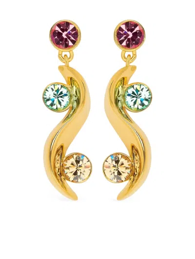 Oscar De La Renta Crystal-embellished Earrings In Gold