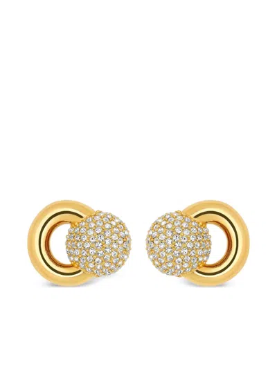 Oscar De La Renta Crystal-embellished Earrings In Gold