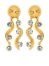 Oscar De La Renta Crystal Wave Drop Clip-on Earrings In Gold