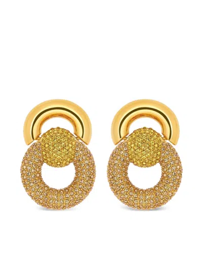 Oscar De La Renta Crystal-embellished Earrings In Gold