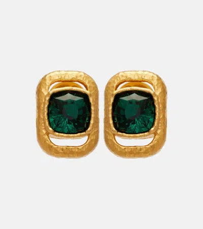 Oscar De La Renta Crystal-embellished Earrings In Gold