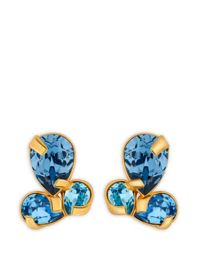 Oscar De La Renta Crystal-embellished Earrings In Gold