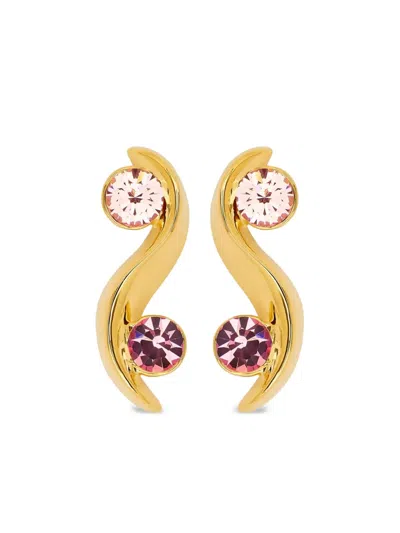 Oscar De La Renta Crystal-embellished Earrings In Pink