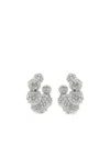 Oscar De La Renta Crystal Sphere Hoop Earrings In Neutrals