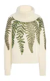 Oscar De La Renta Crystal-embellished Wool Sweater In Ivory