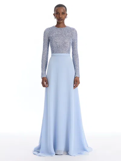 Oscar De La Renta Crystal Embroidered Bodice Gown