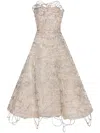Oscar De La Renta Crystal-embroidered Corded Gown In 银色