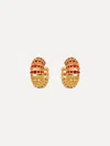 Oscar De La Renta Gemstone-embellished Hoop Earrings In Gold