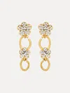 Oscar De La Renta Crystal Flower O Drop Earrings