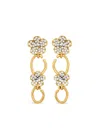 Oscar De La Renta Crystal Flower O Drop Earrings In Gold
