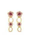 Oscar De La Renta Crystal Flower O Drop Earrings In Gold