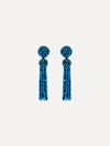 Oscar De La Renta Crystal Fringe Tassel Clip-on Earrings In Gold