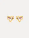 Oscar De La Renta Crystal Heart Earrings