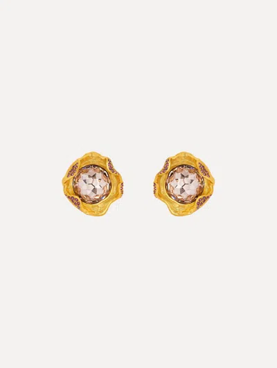 Oscar De La Renta Crystal Nest Earrings