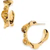 Oscar De La Renta Crystal Nest Hoop Earrings