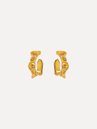 Oscar De La Renta Crystal Nest Hoop Earrings