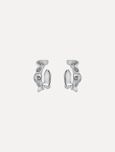Oscar De La Renta Crystal Nest Hoop Earrings