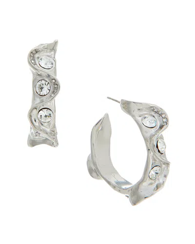 Oscar De La Renta Crystal Nest Hoop Earrings In Metallic