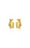 Oscar De La Renta Crystal Nest Hoop Earrings In Gold