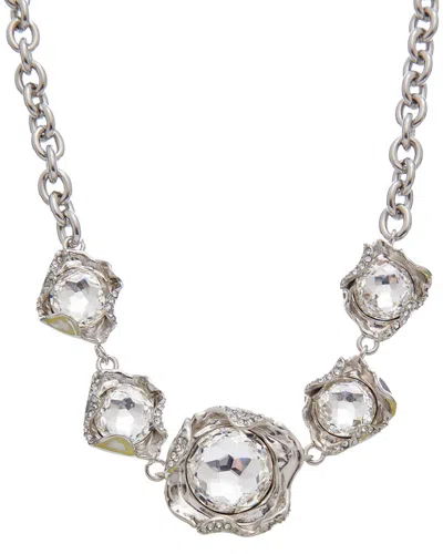 Oscar De La Renta Crystal Nest Necklace In Metallic