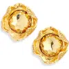 Oscar De La Renta Crystal Nest Stud Earrings