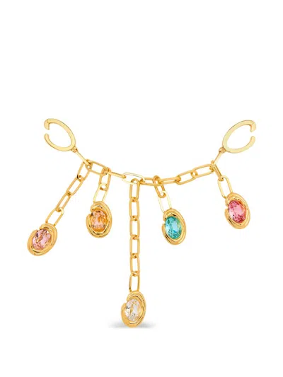 Oscar De La Renta Crystal O Bag Charm In Gold