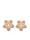 Oscar De La Renta Crystal O Flower Earrings In Gold