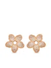 Oscar De La Renta Crystal O Flower Earrings In Pink