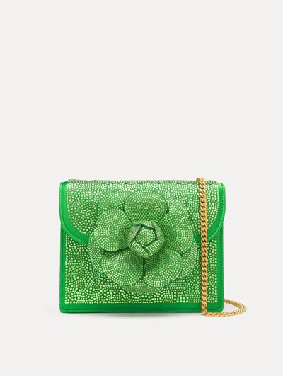 Oscar De La Renta Crystal Pav Mini Tro Bag In Green