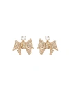 Oscar De La Renta Crystal Pave Bow Earrings In Crystal
