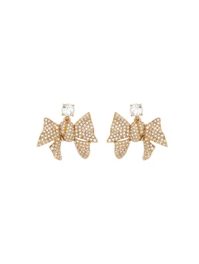 Oscar De La Renta Crystal Pave Bow Earrings