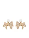 Oscar De La Renta Crystal Pave Bow Earrings In Gold