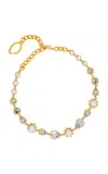 Oscar De La Renta Crystal Prong Scramble Necklace In Gold