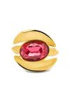 Oscar De La Renta Framed Oval Ring In Gold
