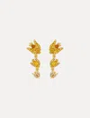 Oscar De La Renta Crystal Rose Drop Earrings