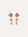 Oscar De La Renta Crystal Rose Drop Earrings