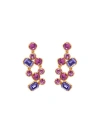 Oscar De La Renta Crystal Scramble Earrings In Amethyst Multi