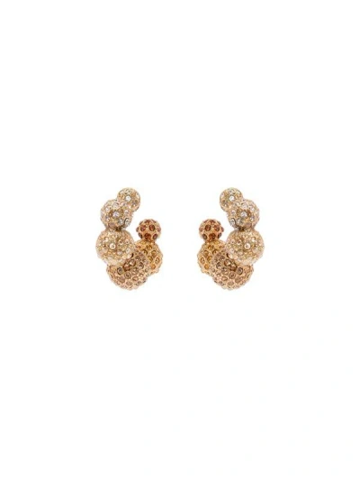 Oscar De La Renta Crystal Sphere Hoop Earrings In Topaz Multi