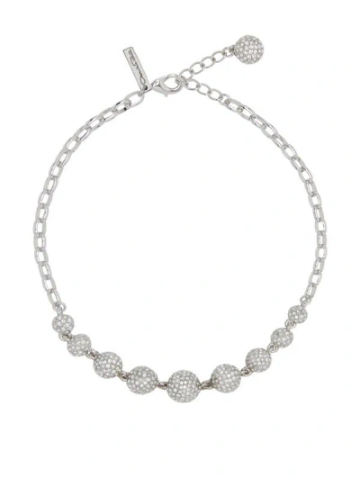 Oscar De La Renta Crystal Sphere Necklace In Metallic