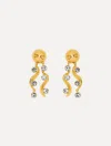 Oscar De La Renta Crystal Wave Drop Clip-on Earrings In Gray