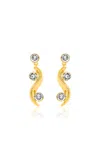 Oscar De La Renta Crystal Wave Drop Earrings In Gold