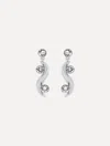 Oscar De La Renta Crystal Wave Drop Earrings In Gray