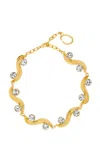 Oscar De La Renta Crystal Wave Necklace In Gold