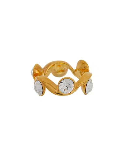 Oscar De La Renta Crystal Wave Ring In Gold
