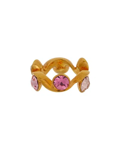 Oscar De La Renta Crystal Wave Ring In Orange