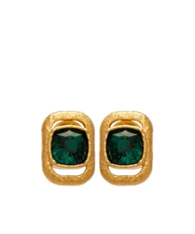 Oscar De La Renta Crystal-embellished Earrings In Green